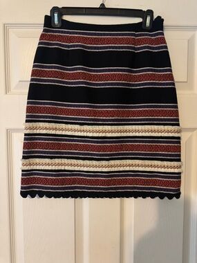 Striped Mini Skirt in Black and Red